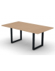Tavolo riunione piano melaminico spessore mm 30 e gamba metallica ad anello chiuso - Colori a scelta - cm 180x100x74.5h