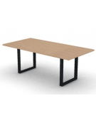Tavolo riunione piano melaminico spessore mm 30 e gamba metallica ad anello chiuso - Colori a scelta - cm 200x100x74.5h