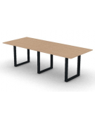 Tavolo riunione composto piano melaminico spessore mm 18 e gamba metallica ad anello chiuso - Colori a scelta - cm 240x100x73,5h