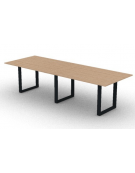 Tavolo riunione composto piano melaminico spessore mm 18 e gamba metallica ad anello chiuso - Colori a scelta - cm 280x100x73,5h