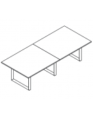 Tavolo riunione composto piano melaminico spessore mm 30 e gamba metallica ad anello chiuso - Colori a scelta - cm 240x100x74,5h