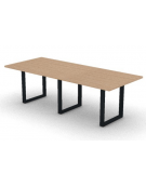 Tavolo riunione composto piano melaminico spessore mm 30 e gamba metallica ad anello chiuso - Colori a scelta - cm 240x100x74,5h