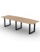 Tavolo riunione composto piano sagomato in melaminico spessore mm 18 e gamba ad anello - Colori a scelta - cm 280x100x73,5h
