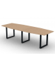 Tavolo riunione composto piano sagomato in melaminico spessore mm 25 e gamba ad anello - Colori a scelta - cm 280x100x74h