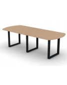 Tavolo riunione composto piano ovale in melaminico spessore mm 18 e gamba ad anello - Colori a scelta - cm 240x100x73,5h