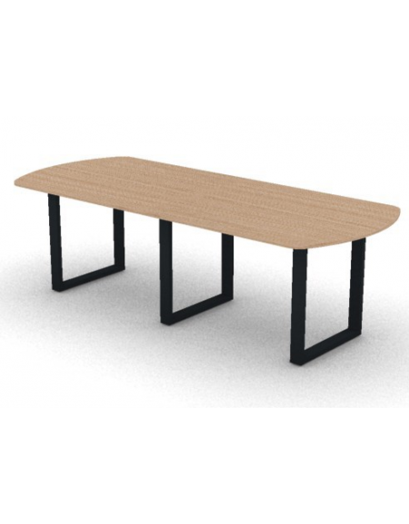 Tavolo riunione composto piano ovale in melaminico spessore mm 18 e gamba ad anello - Colori a scelta - cm 240x100x73,5h