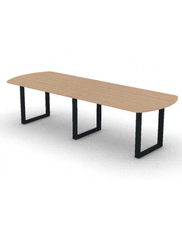 Tavolo riunione composto piano ovale in melaminico spessore mm 18 e gamba ad anello - Colori a scelta - cm 280x100x73,5h