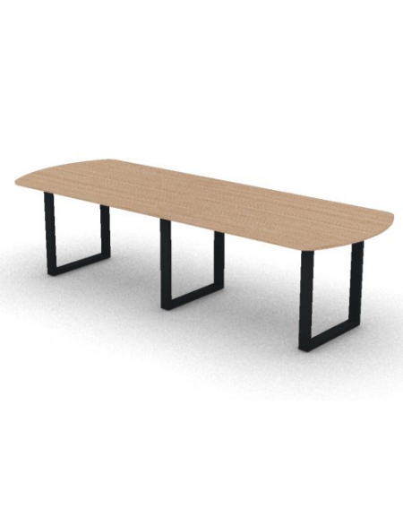 Tavolo riunione composto piano ovale in melaminico spessore mm 18 e gamba ad anello - Colori a scelta - cm 280x100x73,5h