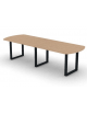 Tavolo riunione composto piano ovale in melaminico spessore mm 18 e gamba ad anello - Colori a scelta - cm 280x100x73,5h