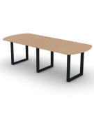 Tavolo riunione composto piano ovale in melaminico spessore mm 25 e gamba ad anello - Colori a scelta - cm 240x100x74h
