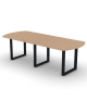 Tavolo riunione composto piano ovale in melaminico spessore mm 25 e gamba ad anello - Colori a scelta - cm 240x100x74h