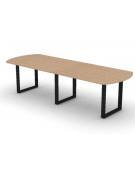 Tavolo riunione composto piano ovale in melaminico spessore mm 25 e gamba ad anello - Colori a scelta - cm 280x100x74h