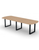 Tavolo riunione composto piano ovale in melaminico spessore mm 25 e gamba ad anello - Colori a scelta - cm 280x100x74h