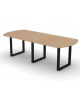 Tavolo riunione composto piano ovale in melaminico spessore mm 30 e gamba ad anello - Colori a scelta - cm 240x100x74,5h