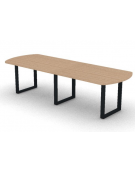 Tavolo riunione composto piano ovale in melaminico spessore mm 30 e gamba ad anello - Colori a scelta - cm 280x100x74,5h