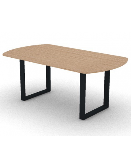 Tavolo riunione piano melaminico spessore mm 18 e gamba metallica ad anello chiuso - Colori a scelta - cm 180x100x73,5h