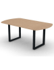 Tavolo riunione piano ovale in melaminico spessore mm 18 e gamba metallica ad anello chiuso - Colori a scelta - cm 180x100x73,5h