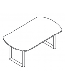 Tavolo riunione piano melaminico spessore mm 18 e gamba metallica ad anello chiuso - Colori a scelta - cm 180x100x73,5h