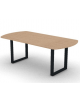 Tavolo riunione piano ovale in melaminico spessore mm 18 e gamba metallica ad anello chiuso - Colori a scelta - cm 200x100x73,5h