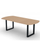 Tavolo riunione piano ovale in melaminico spessore mm 18 e gamba metallica ad anello chiuso - Colori a scelta - cm 220x100x73,5h