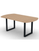 Tavolo riunione piano ovale in melaminico spessore mm 25 e gamba metallica ad anello chiuso - Colori a scelta - cm 180x100x74h