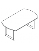 Tavolo riunione piano ovale in melaminico spessore mm 25 e gamba metallica ad anello chiuso - Colori a scelta - cm 200x100x74h