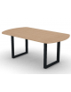 Tavolo riunione piano ovale in melaminico spessore mm 30 e gamba metallica ad anello chiuso - Colori a scelta - cm 180x100x74,5h