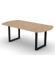Tavolo riunione piano ovale in melaminico spessore mm 30 e gamba metallica ad anello chiuso - Colori a scelta - cm 200x100x74,5h