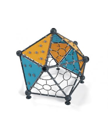 Struttura geometrica in metallo per arrampicata - Pannelli in HDPE - Dimensioni cm 289x302x262h