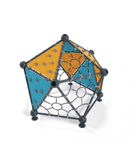 Struttura geometrica in metallo per arrampicata - Pannelli in HDPE - Dimensioni cm 289x302x262h