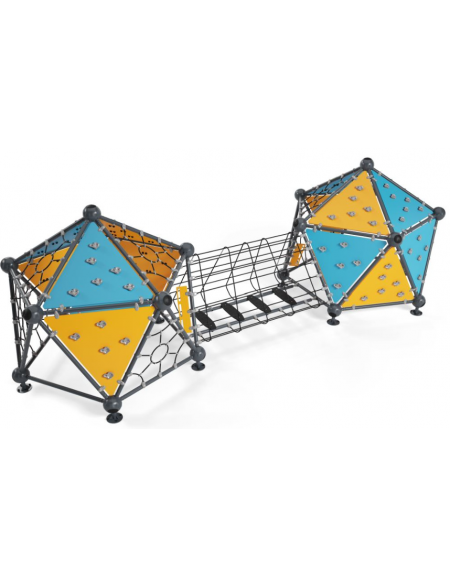 Struttura geometrica doppia in metallo per arrampicata - Pannelli in HDPE - Dimensioni cm 760x456x262h