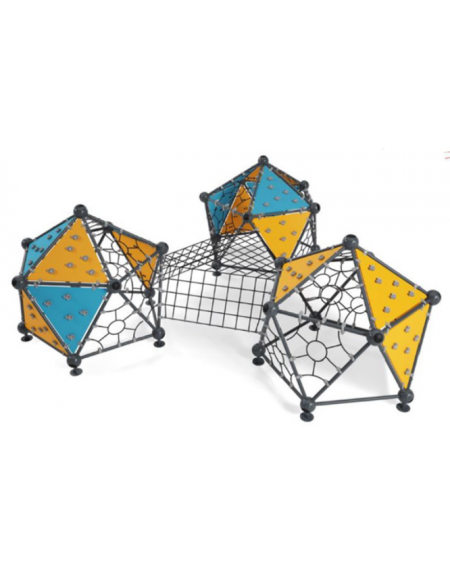Struttura geometrica tripla in metallo per arrampicata - Pannelli in HDPE - Dimensioni cm 775x701x262h