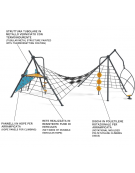 Percorso avventura con ponte in rete e arrampicata - Pannelli in HDPE - Dimensioni cm 713x689x330h