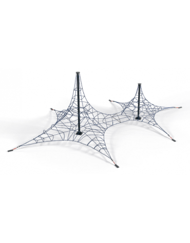 Rete Spider maxi doppia per arrampicata realizzata in metallo verniciato a polvere - Dimensioni cm 1000x600x400 h