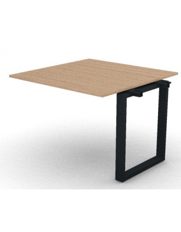Allungo per tavolo riunione composto profondità cm 100, spessore piano mm 18 e gamba ad anello chiuso - cm 100x100x73,5h