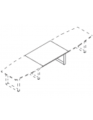 Allungo per tavolo riunione composto profondità cm 100, spessore piano mm 18 e gamba ad anello chiuso - cm 100x100x73,5h