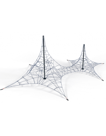 Rete Spider Ultra Doppia per arrampicata realizzata in metallo verniciato a polvere - Dimensioni cm 1400x800x600h