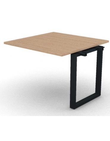 Allungo per tavolo riunione composto profondità cm 100, spessore piano mm 25 e gamba ad anello chiuso - cm 100x100x74h