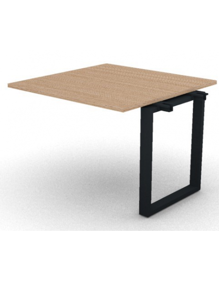 Allungo per tavolo riunione composto profondità cm 100, spessore piano mm 25 e gamba ad anello chiuso - cm 100x100x74h
