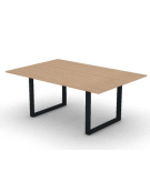 Tavolo riunione piano melaminico spessore mm 18 e gamba metallica ad anello chiuso - Colori a scelta - cm 180x120x73,5h