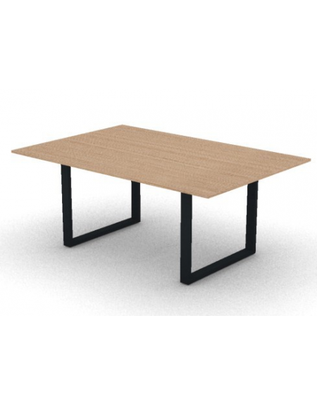 Tavolo riunione piano melaminico spessore mm 18 e gamba metallica ad anello chiuso - Colori a scelta - cm 180x120x73,5h