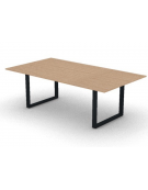 Tavolo riunione piano melaminico spessore mm 18 e gamba metallica ad anello chiuso - Colori a scelta - cm 220x120x73,5h