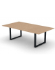 Tavolo riunione piano melaminico spessore mm 18 e gamba metallica ad anello chiuso - Colori a scelta - cm 220x120x73,5h