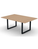 Tavolo riunione piano melaminico spessore mm 30 e gamba metallica ad anello chiuso - Colori a scelta - cm 180x120x74,5h