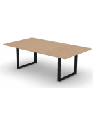 Tavolo riunione piano melaminico spessore mm 30 e gamba metallica ad anello chiuso - Colori a scelta - cm 220x120x74,5h