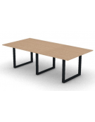 Tavolo riunione composto piano melaminico spessore mm 18 e gamba metallica ad anello chiuso - Colori a scelta - cm 240x120x73,5h