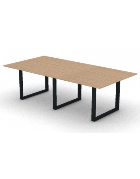 Tavolo riunione composto piano melaminico spessore mm 18 e gamba metallica ad anello chiuso - Colori a scelta - cm 240x120x73,5h