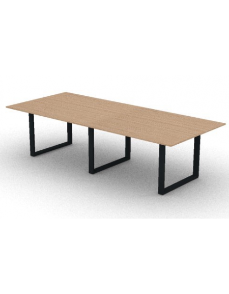 Tavolo riunione composto piano melaminico spessore mm 18 e gamba metallica ad anello chiuso - Colori a scelta - cm 280x120x73,5h