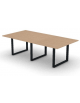Tavolo riunione composto piano melaminico spessore mm 25 e gamba metallica ad anello chiuso - Colori a scelta - cm 240x120x74h