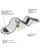 Percorso ondulato con struttura in metallo e rete in fune di Hercules - cm 1162x308x195h